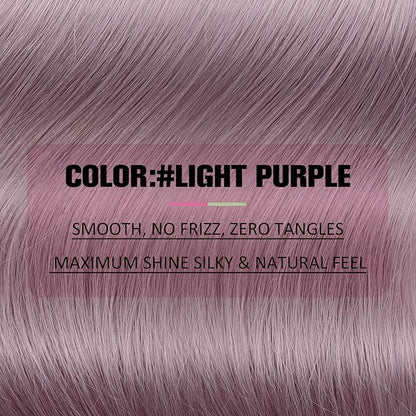 YoungSee Tape in Hair Extensions Human Hair Purple Hair Extensions Tape in Lavender Tape Remy Hair Extensions Human Hair 14In Light Purple Tape in Hair Extensions Colored Highlight 25g 10pcs