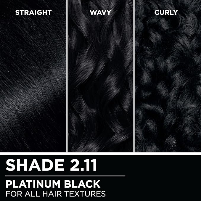Garnier Hair Color Olia Ammonia-Free Brilliant Color Oil-Rich Permanent Hair Dye, 2.11 Platinum Black, 1 Count (Packaging May Vary)