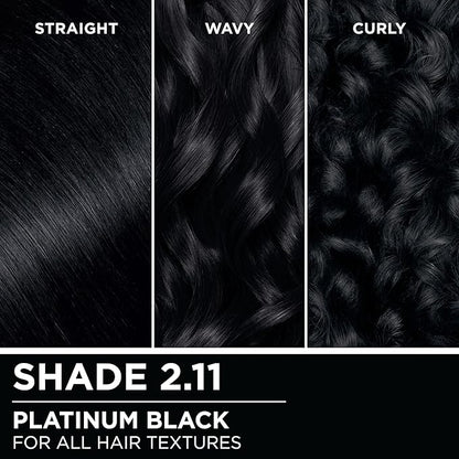 Garnier Hair Color Olia Ammonia-Free Brilliant Color Oil-Rich Permanent Hair Dye, 2.11 Platinum Black, 1 Count (Packaging May Vary)