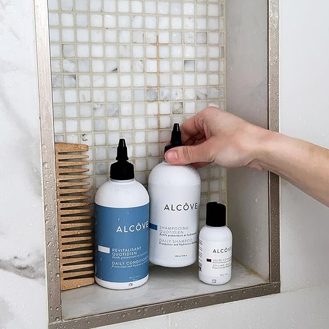 Alcôve - Daily Shampoo & Conditioner Duo - All Hair Types - Sulfate-Free - Lightweight Care - Evening Primrose Oil - Mango Extract - Argan Oil - Anti-Frizz - Color-Safe - 10oz