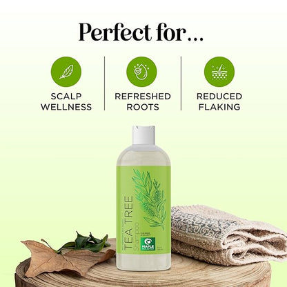 Clarifying Shampoo for Build Up & Oily Hair - Tea Tree Shampoo for Men and Women with Rosemary Essential Oil for Oily Hair and Scalp - Color Safe Vegan Sulfate Silicone & Paraben Free (10 Fl Oz)