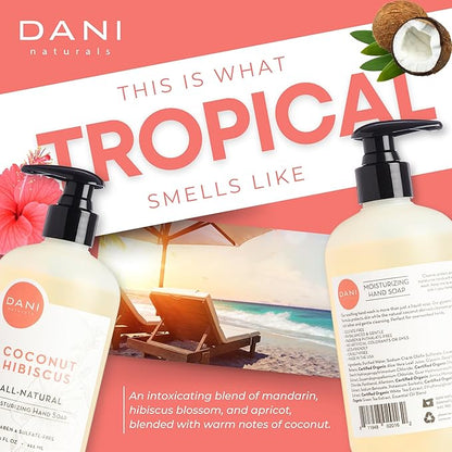 Naturals Moisturizing Hand Soap – Coconut Hibiscus Scent, Hydrating, Sulfate-Free & Paraben-Free, 12 Oz Bottle with Pump, Gentle Cleansing for Dry Skin