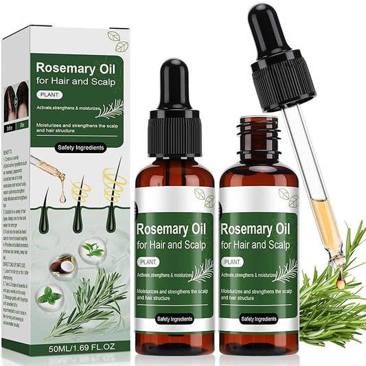 Rosemary Oil for Hair-2 Pack,Split Ends & Dry Scalp Treatment,Nourishing & Volumizing,Hair Strengthening Treatment,Scalp Care Promotes Hair Thickness for Men Women(1.69 Fl Oz).