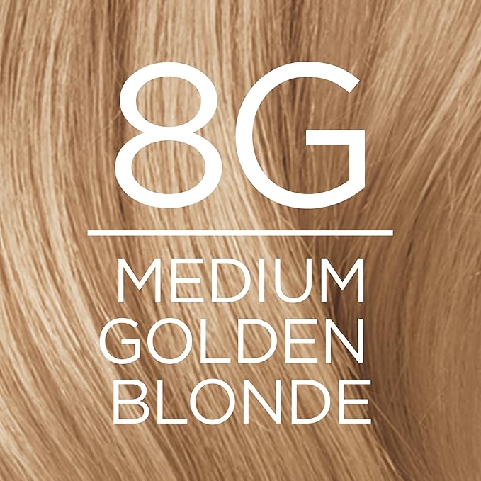 L'Oreal Paris Excellence Creme Permanent Triple Care Hair Color, 8G Medium Golden Blonde, Gray Coverage For Up to 8 Weeks, All Hair Types, Pack of 1