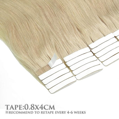 Anrosa Tape In Human Hair Extensions Premium Quality Silky Hair Natural 20 Inch 50g Tape In Hair Extensions Real Remy Human Human Hair 20Pcs
