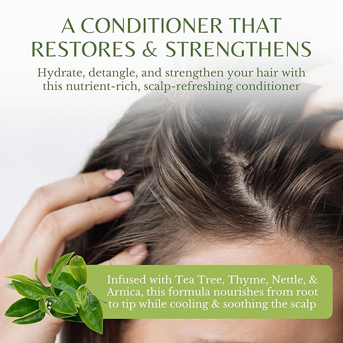Tea Tree Conditioner with Thyme, Nettle & Arnica, 16 fl oz, Invigorating & Nourishing Formula, Vegan, Sulfate-Free, Paraben-Free, for All Hair Types