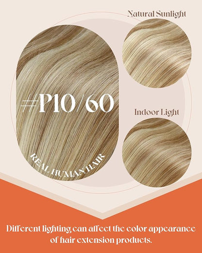 Sunny Hair U Tip Hair Extensions Human Hair Light Brown Mix Platinum Blonde for Daily Use,Midway Down the Upper Arm Ktips 18inch 50g
