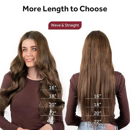 Clip in Hair Extensions Real Human Hair Chocolate Brown Seamless Clip In 100% Straight Remy Hair Extensions PU Skin Weft Add Volume for Women #4A 20Inch 120G 8PCS