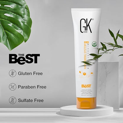 Keratin Hair Treatment Frizz Control Salon Smoothing Long Lasting Cream for All Frizzy Free Curly Dry Damaged - Professional Brazilian Complex Blowout Straightening For Silky Smooth - 3.4 Ounce