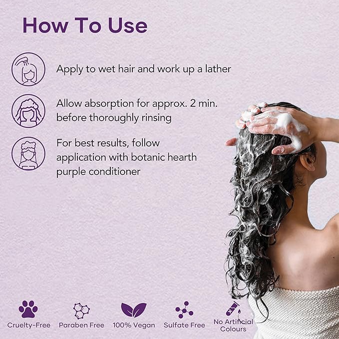 Botanic Hearth Purple Shampoo 16 Fl Oz | For All Shades Of Blonde, Silver & Gray Hair | With Lavender Oil, Vitamin E & Rosemary Oil | Sulfate & Paraben Free