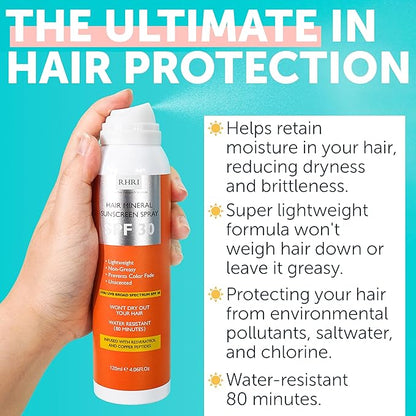 Premium SPF 30 Hair Sunscreen | Aerosol Spray | UV Protection for Scalp & Hair | Non-Greasy | Prevents Sunburn & Color Fade | 4.06 fl oz
