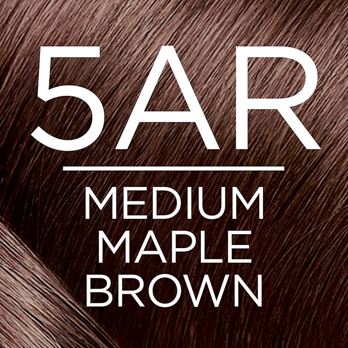 L'Oreal Paris Excellence Creme Permanent Hair Color, 5AR Medium Maple Brown, 100 percent Gray Coverage Hair Dye, Pack of 2