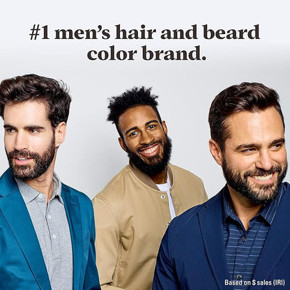 Just For Men Mustache & Beard, Beard Coloring for Gray Hair with Brush, With Keratin Biotin Aloe and Coconut Oil for Healthy Facial Hair - Medium-Dark Brown, M-40, Pack of 1 (Packaging May Vary)