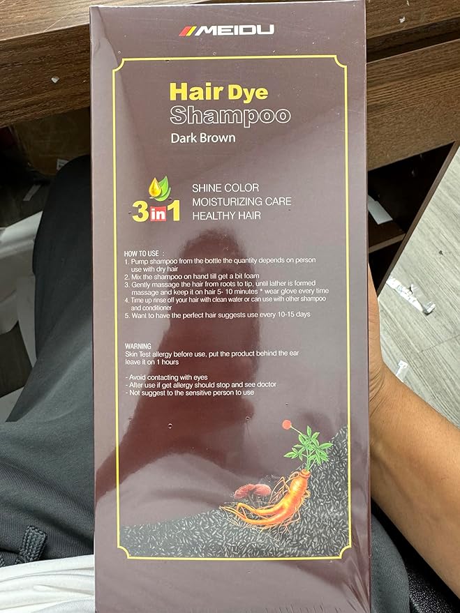 500ML Permanent Brown Hair Color Shampoo - Instant, Organic Hair Dye with Plant Essence for Women and Men, Covers Gray and White Hair (COFFEE)