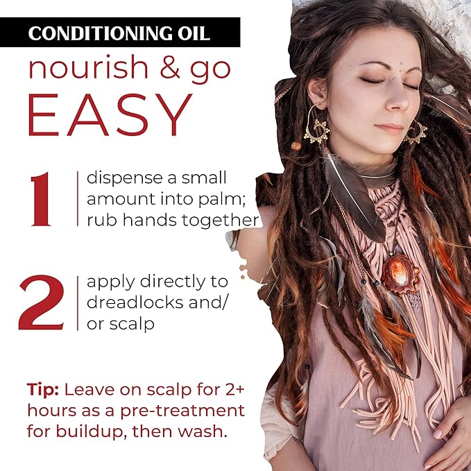 Dollylocks Conditioning Oil - Plant-Based & Residue-Free Moisturizing Scalp & Dreadlock Oil, pH Balanced, Vegan (Pepe Le Rosemary Scent, 4oz)