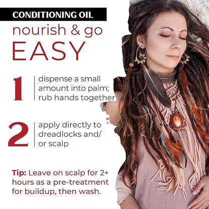 Dollylocks Conditioning Oil - Plant-Based & Residue-Free Moisturizing Scalp & Dreadlock Oil, pH Balanced, Vegan (Pepe Le Rosemary Scent, 4oz)