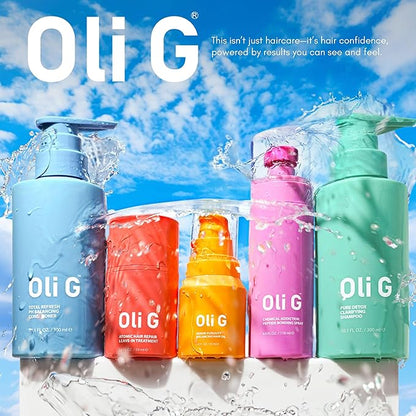 Oli G Atomic Hair Repair Leave In Treatment for Women – Anti Frizz Hair Treatment Cream with Oligopeptides & Botanical Proteins – Conditioning, Moisture & Strengthening Formula - All Hair Types - 4oz