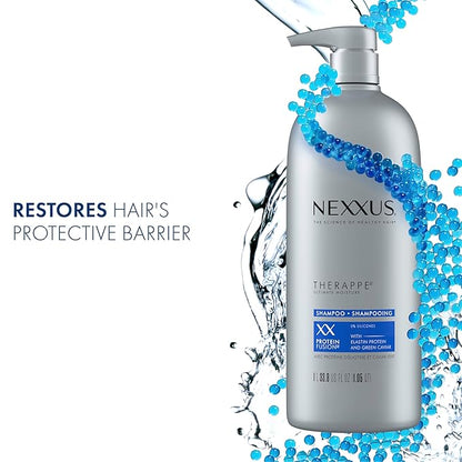 Nexxus Therappe Moisturizing Shampoo Ultimate Moisture for Dry Hair Silicone-Free, Moisturizing ProteinFusion with Elastin Protein and Green Caviar 33.8 oz