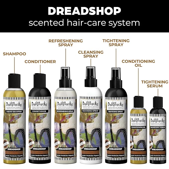 Dollylocks Conditioning Oil - Plant-Based & Residue-Free Moisturizing Scalp & Dreadlock Oil, pH Balanced, Vegan (Dreadshop Scent, 4oz)