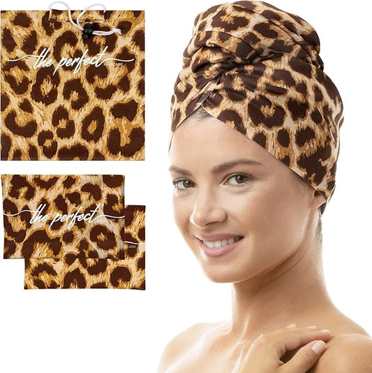 THE PERFECT HAIRCARE Curly Hair Girls Microfiber Plopping Towel Set - Anti-frizz Silky Smooth Hair Drying Wrap for Women - Super Absorbent Large Hair Towel + 2 Scrunching Towels to Micro Plop