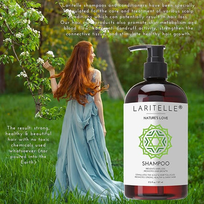 Nature’s Love Organic Shampoo – 17.5 oz – Anti-Thinning Hair Growth, Rich Botanical Hydrosols & Keratin • Color Safe • Made in California