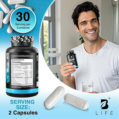 Men’s Hair Growth Supplement – Biotin & Collagen Hair Vitamins for Men – Thicker, Fuller Hair, Nail & Scalp Support – Hair Loss Supplement with Zinc, Selenium & Vitamins A C D E – 60 Capsules