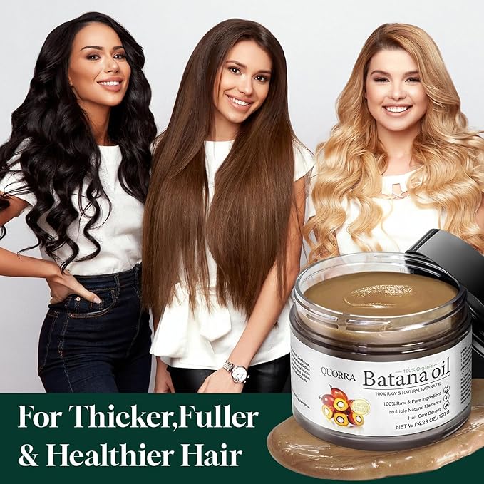 Quorra Raw Batana Oil for Hair Growth 100% Natural Organic Hair Oil from Honduran for Thick and Strong Natural Hair,Unrefined Cold Pressed Cosmetic Scalp Mask for Men & Women