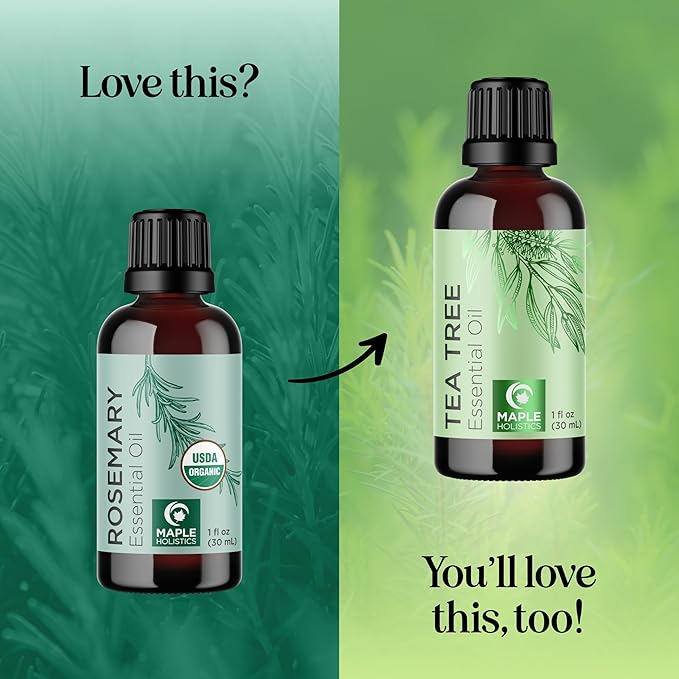 Certified Organic Rosemary Oil for Hair - Pure USDA Organic Rosemary Essential Oil for Hair Skin and Nails Plus Aromatherapy - Oil for Dry Scalp Treatment and Enhanced Volume and Shine