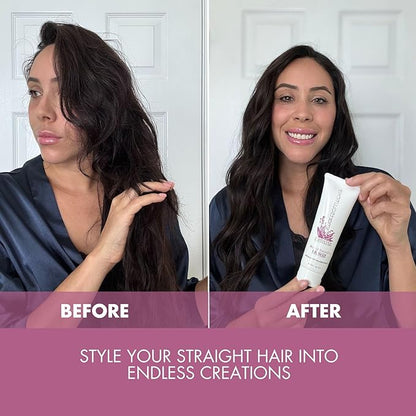 smartSOLUTIONS Straight N' Curl Serum 4 oz, | Smooths & Straightens | Curves & Curls | Paraben-Free | Plant-based