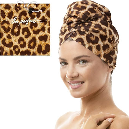 Microfiber Hair Towel Wrap for Women - Gift and Travel - Smooth like Silk - Curly, Wavy, Straight Hair Girls - Plopping Essential - Anti-Frizz, Fast Drying, Works Better than a Cotton T-Shirt