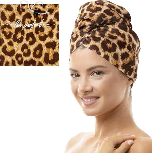 Microfiber Hair Towel Wrap for Women - Gift and Travel - Smooth like Silk - Curly, Wavy, Straight Hair Girls - Plopping Essential - Anti-Frizz, Fast Drying, Works Better than a Cotton T-Shirt