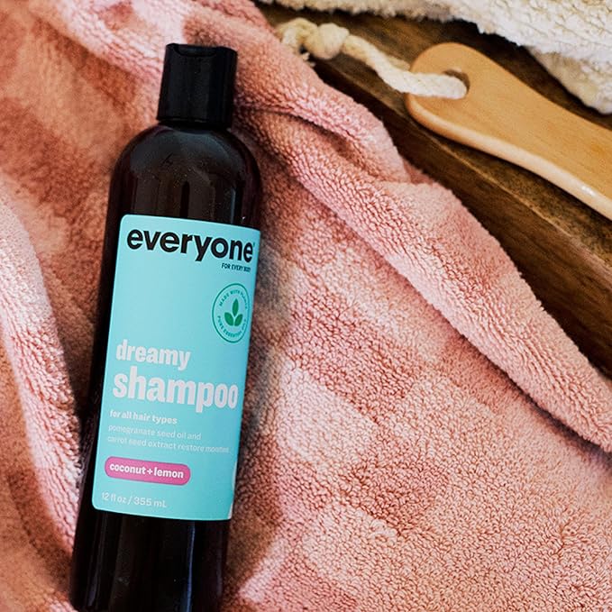 Everyone Hair Care Dreamy Shampoo - Coconut + Lemon, 12 fl oz Bottle, Gentle Cleansing & Moisturizing Hair Shampoo, Sulfate Free & Paraben Free