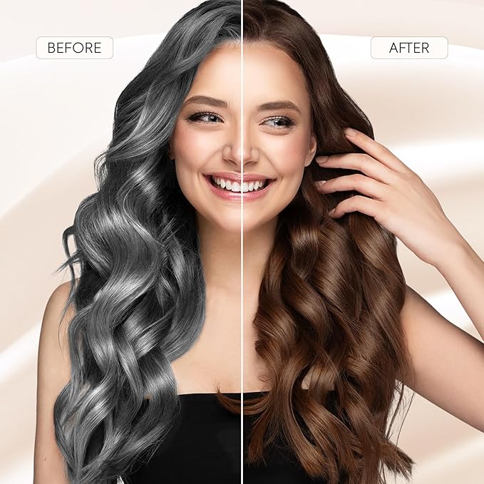 IIIMEIDU Darkbrown Hair Dye Shampoo 3 in 1, Natural Hair Dye Semi Permanent Hair Color, Gray Hair Cover Up, Ginger Essence shampoo for Color Treated Hair for Women and Men (500ml) 1