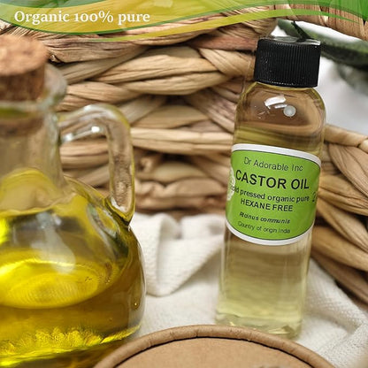 Dr Adorable - 2 oz - Premium Castor Oil - 100% Pure Natural Organic Cold Pressed Virgin