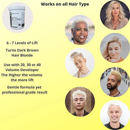 1.1 Pound Tub (17.6 Ounce) Perfect Blond Extra Strength Professional Hair Dye Toner Lightener Bleach - Made in Italy