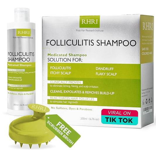 Folliculitis Shampoo | Antifungal Shampoo for Seborrheic Dermatitis, Scalp Psoriasis & Dandruff | Soothes Itchy, Dry Scalp | Cleanses, Exfoliates & Removes Build-Up | Reactivates Hair Follicles