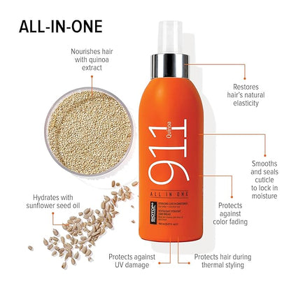 Biotop Professional 911 Quinoa All In One - Spray Leave-In Conditioner - Heat Protectant & Hair Repair Treatment for Damaged Hair - Safe for Color Treated Hair (5.07 oz/150ml)