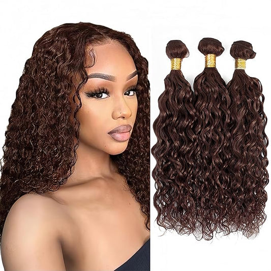 Color 4 Kinky Curly Bundles Human Hair Dark Brown Bundle Niegmeag Virgin Soft and Skily Remy Hair 3 Bundles 20 22 24 Inch Double Weft Hair Weave