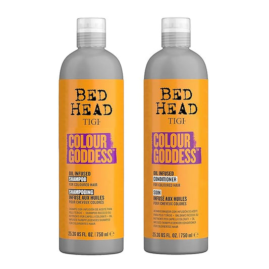 Bed Head by TIGI Moisturizing Shampoo and Conditioner Set for Colored Hair, Colour Goddess Hair Care with Sweet Almond & Coconut Oils, 25.36 fl oz, 2 Pack