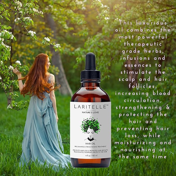 Organic Hair Growth Treatment – Nature’s Love – 4 oz – Botanical Oil Blend for Follicle Stimulation & Scalp Renewal – Made in USA