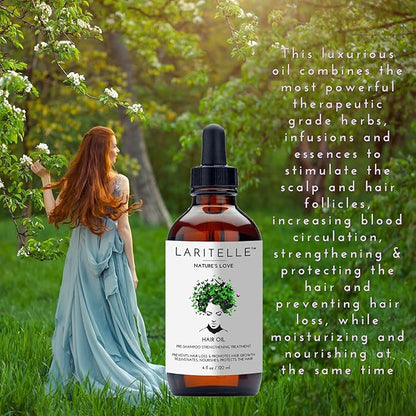 Organic Hair Growth Treatment – Nature’s Love – 4 oz – Botanical Oil Blend for Follicle Stimulation & Scalp Renewal – Made in USA