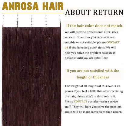 Anrosa 18 inch Ombre Tape in Hair Extensions Real Remy Human Hair Tape in Premium Quality Silky Hair Natural Hair Extensions Seamless Skin Weft Double Sided 20/pcs 50g
