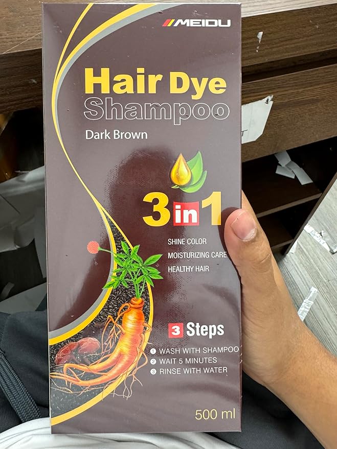 500ML Permanent Brown Hair Color Shampoo - Instant, Organic Hair Dye with Plant Essence for Women and Men, Covers Gray and White Hair (COFFEE)
