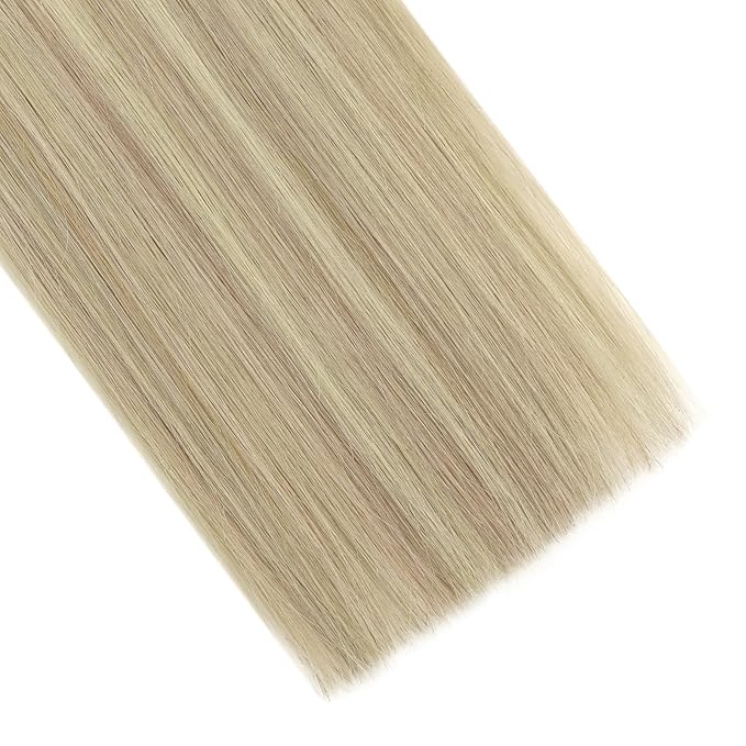 YoungSee Itip Human Hair Extensions Ombre Itips Hair Extensions Human Hair Balayage Blonde with Platinum Blonde Tip Extensions 22In 50g 50s Invisible Hair Extension I Tip Non Damaging Hair Extension