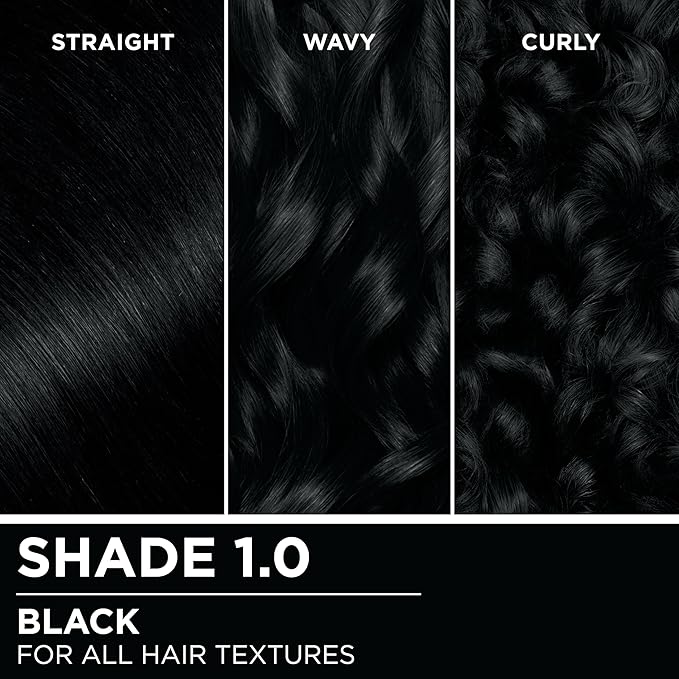 Garnier Hair Color Olia Ammonia-Free Brilliant Color Oil-Rich Permanent Hair Dye, 1.0 Black, 2 Count (Packaging May Vary)