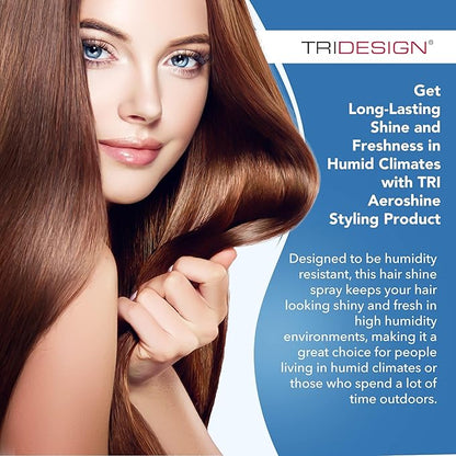 TRIDESIGN Aeroshine Finishing Styling Hairspray, Ultra-lightweight, Spray-in Shine with Sun Protection for All Types of Hair, Formulated for Dry Frizzy Hair, 3 Fluid Oz