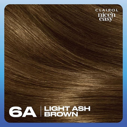 Clairol Nice'n Easy Permanent Hair Dye, 6A Light Ash Brown Hair Color, Pack of 1