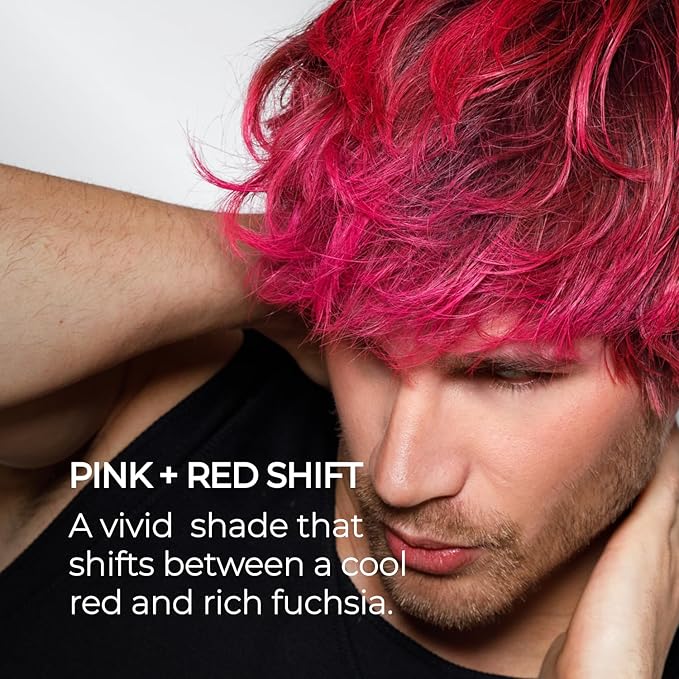 XMONDO Color Pink + Red Shade Shift Color Depositing Mask & Semi-Permanent Hair Dye | Infused with Bond Boosters & Hyaluronic Acid to Nourish, Revitalize & Repair, Vegan Formula, 8 Fl Oz 1-Pack