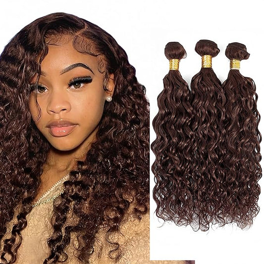 28 30 32 Inch Color 4 Kinky Curly Bundles Human Hair Dark Brown Bundles Niegmeag Virgin Remy Hair Extensions Double Weft Color 4 Bundle Hair Weave