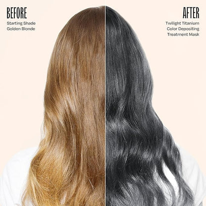 Overtone Color Depositing Semi-Permanent Hair Dye Conditioner - 8 oz Natural & Color-Treated Hair, Moisturizing Shea Butter & Coconut Oil - Vegan & Cruelty-Free, Extreme Silver now Twilight Titanium
